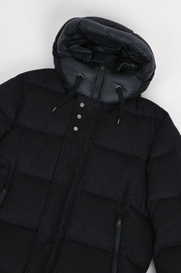 Herno Parka aus Cashmere und Seide in Navy
