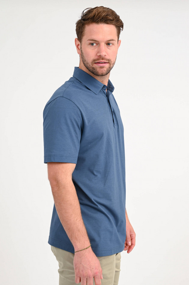 Herno Piqué Polo in Taubenblau