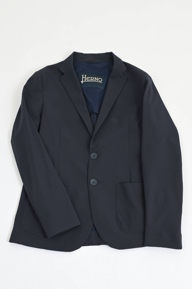 Herno Seersucker Sakko in Navy