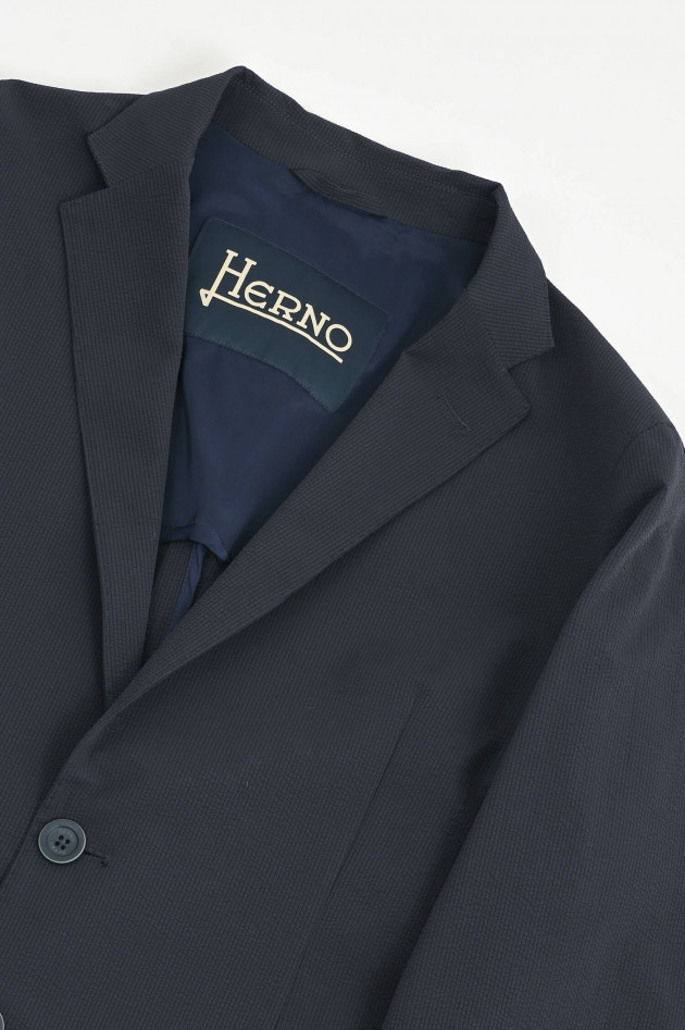 Herno Seersucker Sakko in Navy