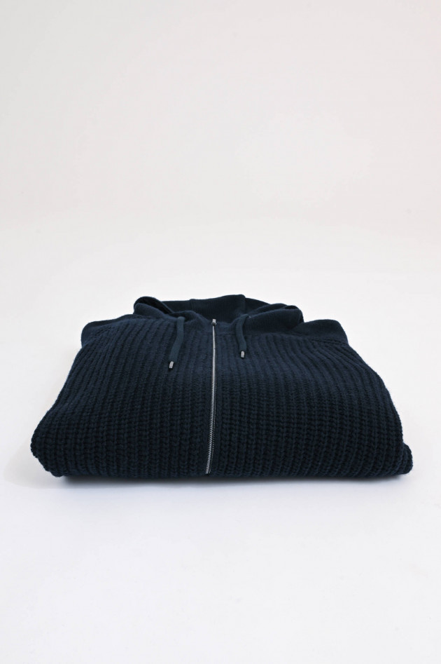 Herno Wendejacke aus Strick und Nylon in Navy