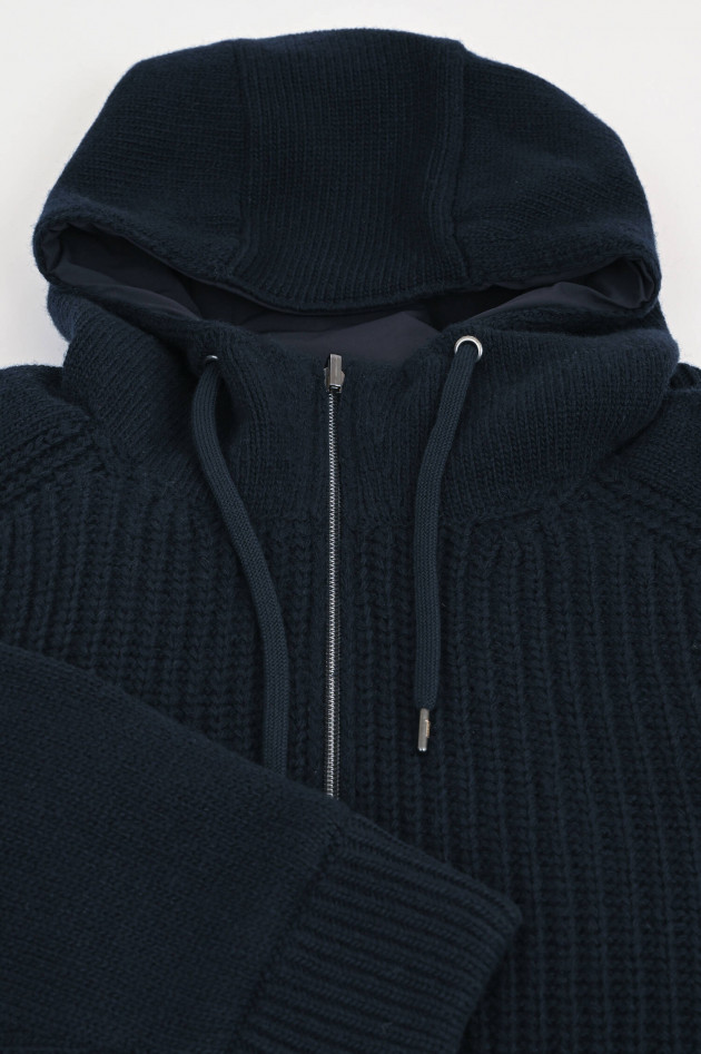 Herno Wendejacke aus Strick und Nylon in Navy