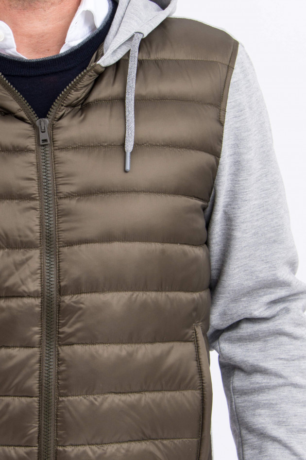 Herno Ultraleichte Jacke mit Daunenfront in Oliv/Grau