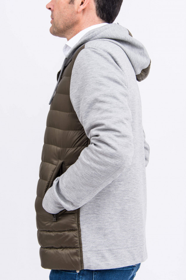 Herno Ultraleichte Jacke mit Daunenfront in Oliv/Grau