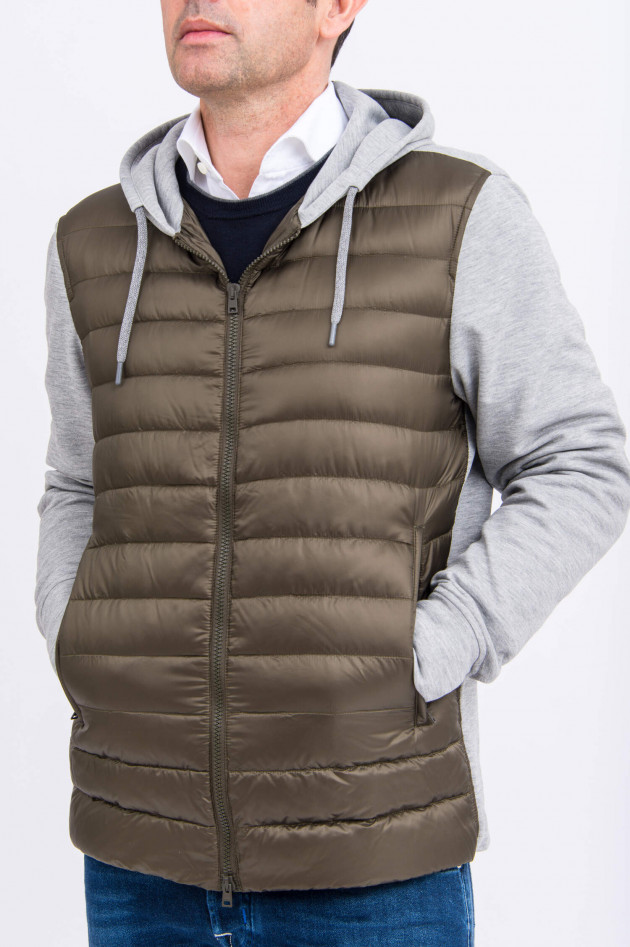 Herno Ultraleichte Jacke mit Daunenfront in Oliv/Grau