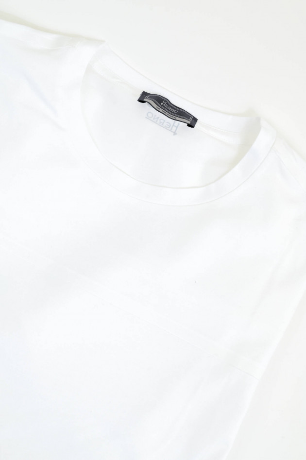 Herno Kurzarm-Shirt mit Taillungsnaht in Weiß