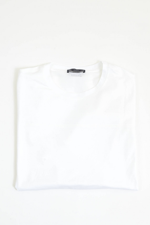 Herno Kurzarm-Shirt mit Taillungsnaht in Weiß