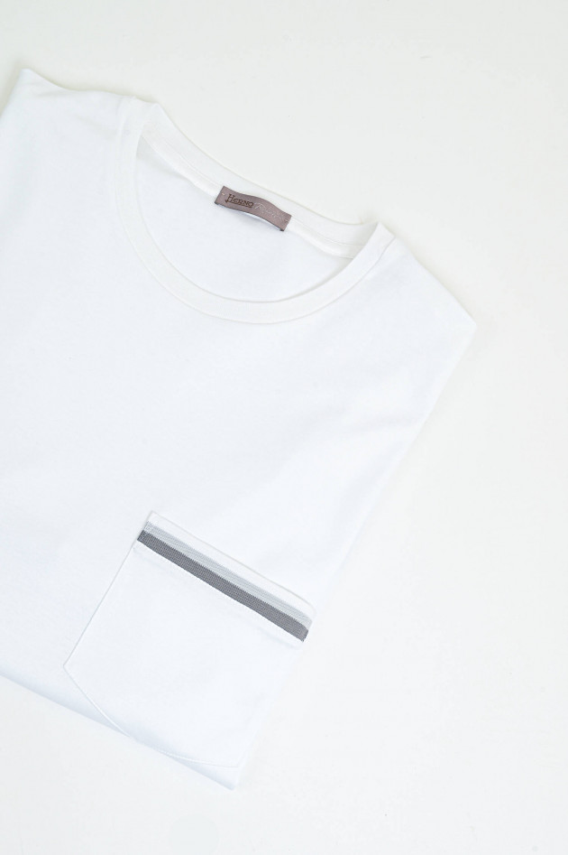 Herno Kurzarm-Shirt mit Brusttasche in Weiß