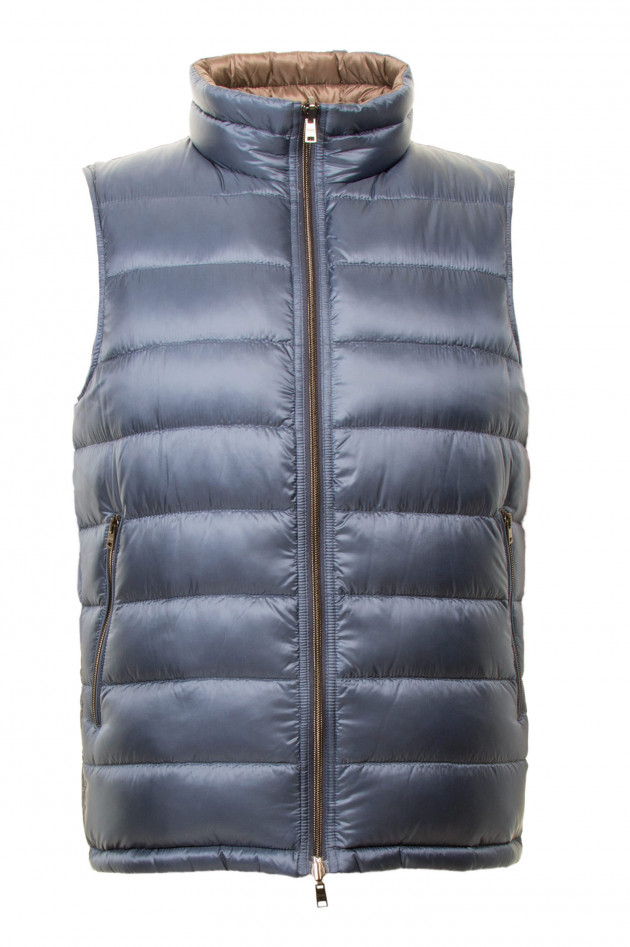 Herno Daunen - Wendegilet in Blau/Beige