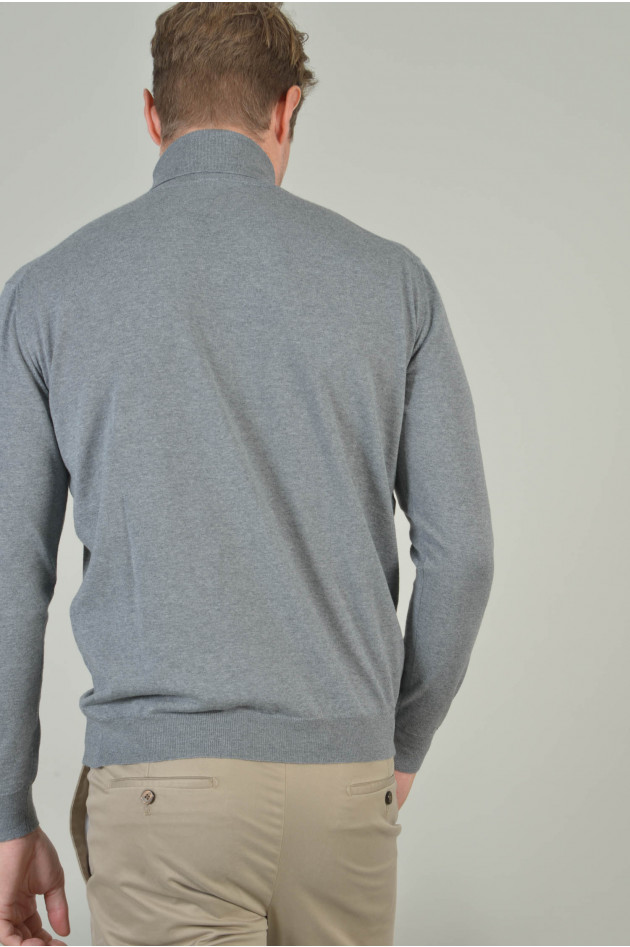 1868 Rollkragenpullover aus Merinowolle in Grau