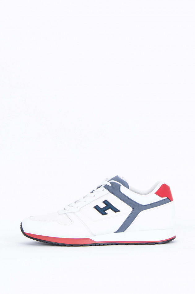 Hogan Sneaker H321 mit Lederdetails in Weiß/Grau/Rot