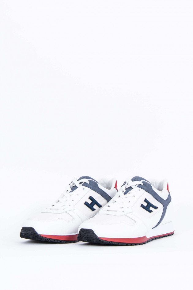 Hogan Sneaker H321 mit Lederdetails in Weiß/Grau/Rot