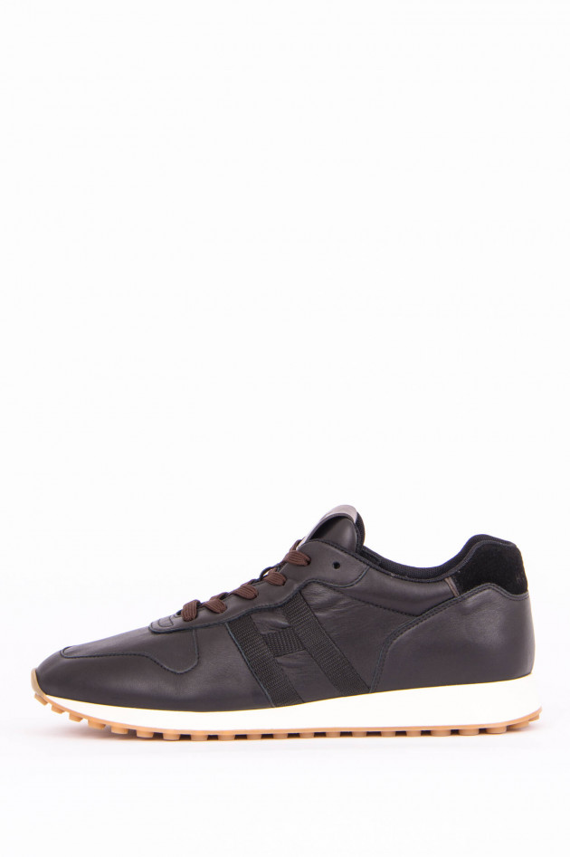 Hogan Leder-Sneaker H86RUN in Schwarz