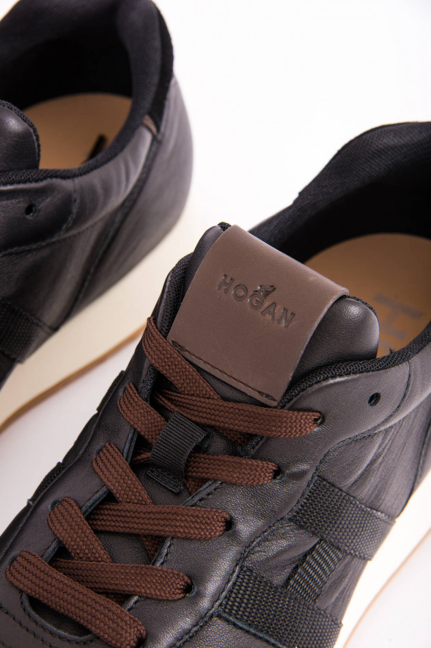 Hogan Leder-Sneaker H86RUN in Schwarz