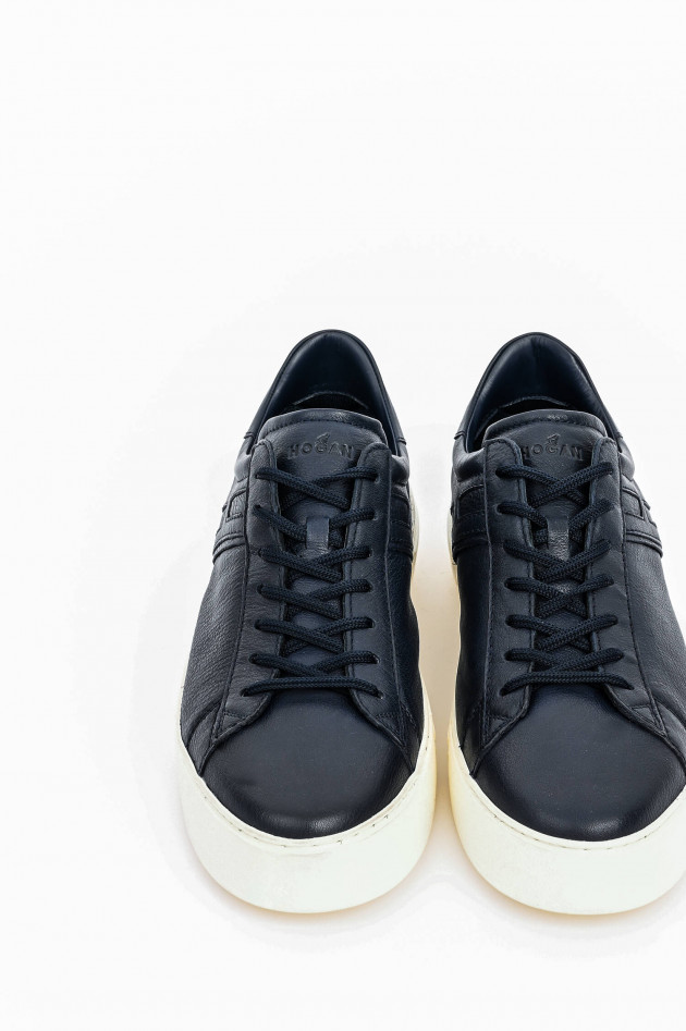 Hogan Sneaker aus genarbten Leder in Navy