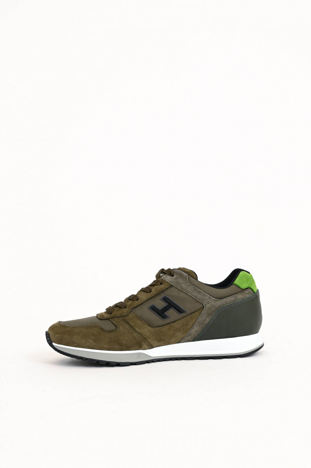 Hogan Sneaker aus Veloursleder in Oliv