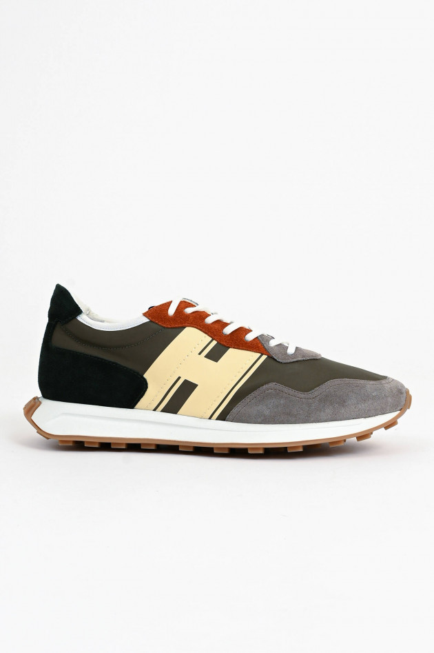 Hogan Sneaker H601 in Oliv/Taupe