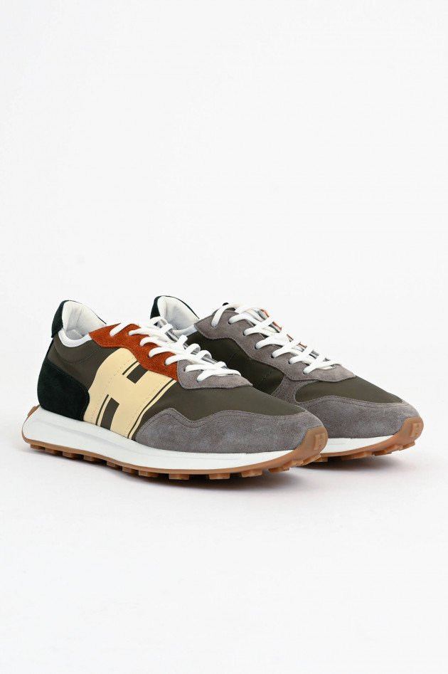 Hogan Sneaker H601 in Oliv/Taupe