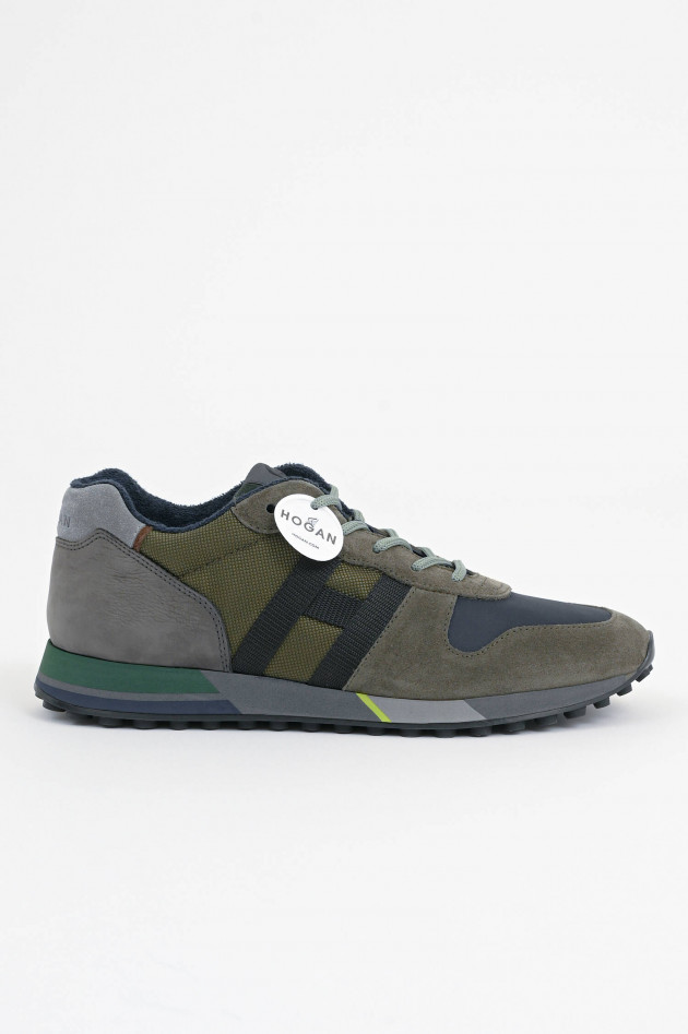 Hogan Sneaker H383 in Grau/Oliv