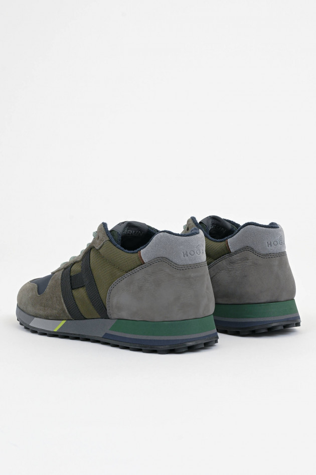 Hogan Sneaker H383 in Grau/Oliv