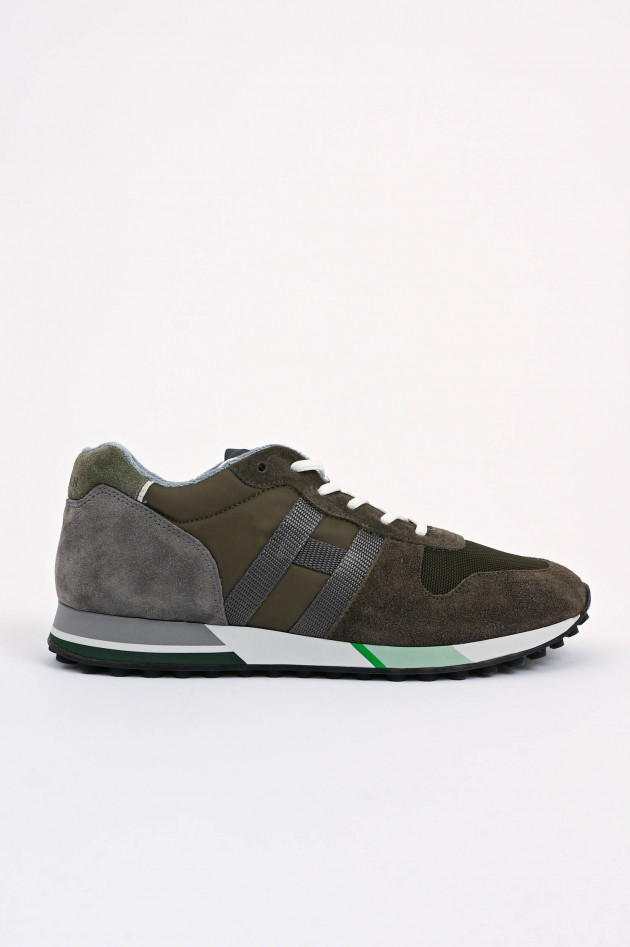 Hogan Sneaker H383 in Grau/Oliv
