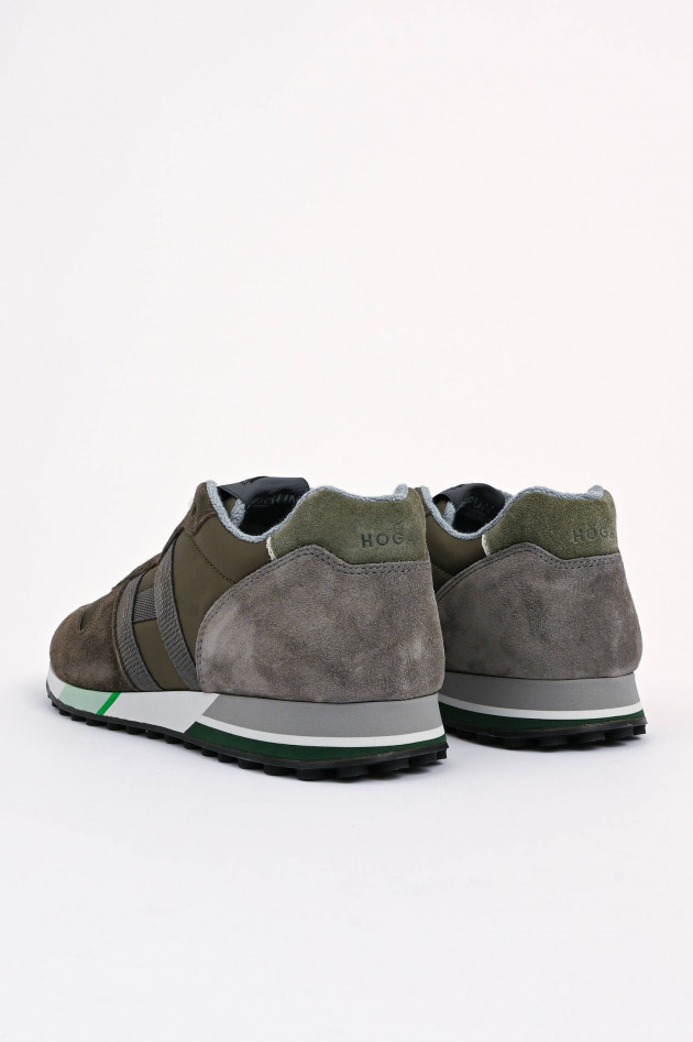 Hogan Sneaker H383 in Grau/Oliv