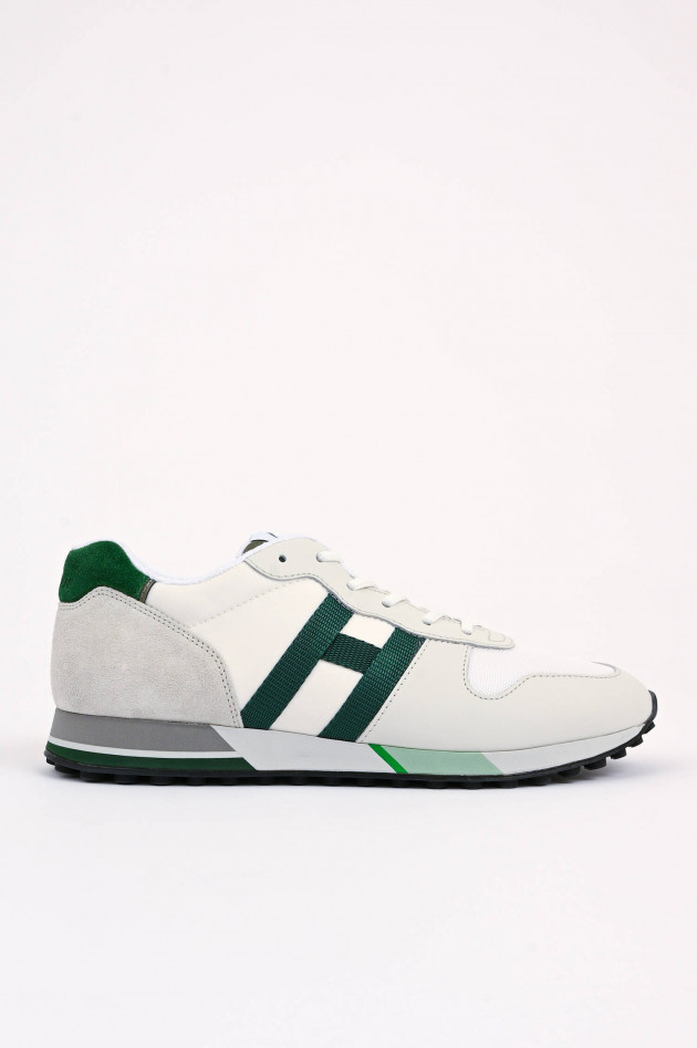 Hogan Sneaker H383 in Weiß/Grün/Grau