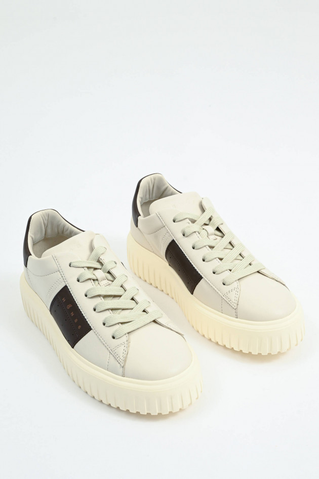 Hogan Sneaker H-STRIPES in Hellgrau/Braun