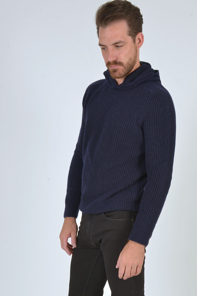 Iris von Arnim  Cashmerepullover mit Kapuze in Navy