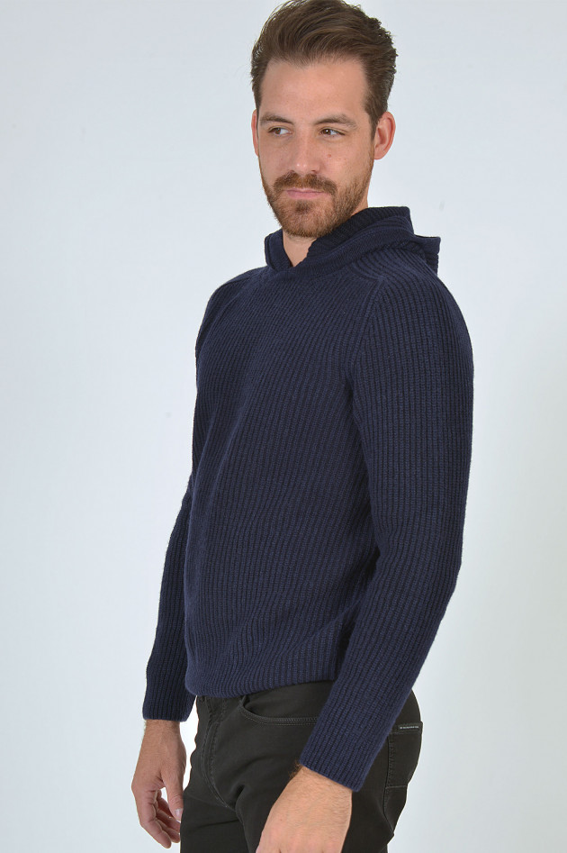 Iris von Arnim  Cashmerepullover mit Kapuze in Navy