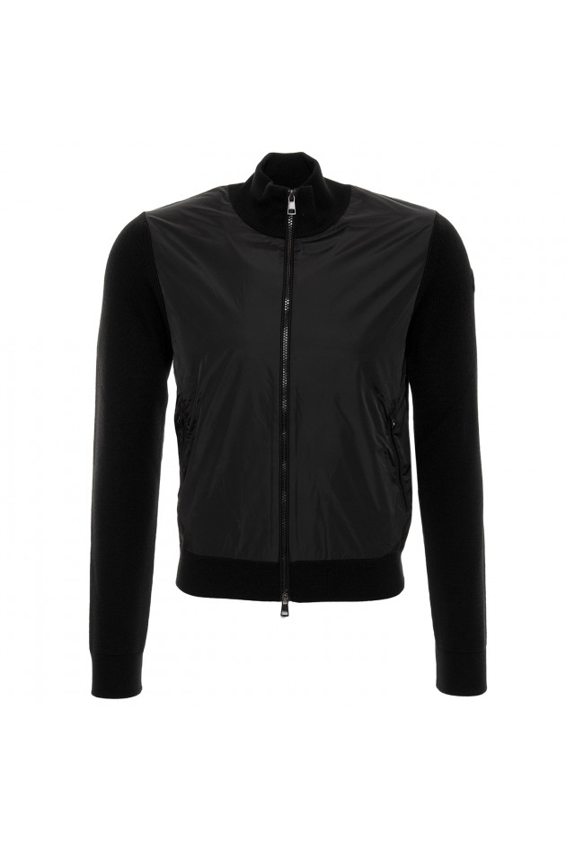 Moncler Jacke mit Strickeinsätzen in Schwarz