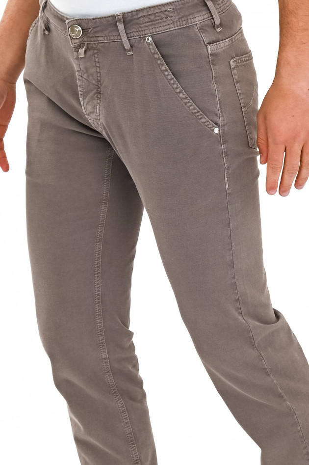 Jacob Cohën Hose aus Baumwollstretch in Taupe