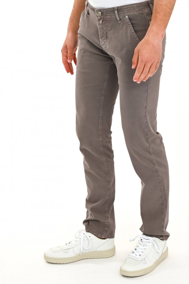 Jacob Cohën Hose aus Baumwollstretch in Taupe