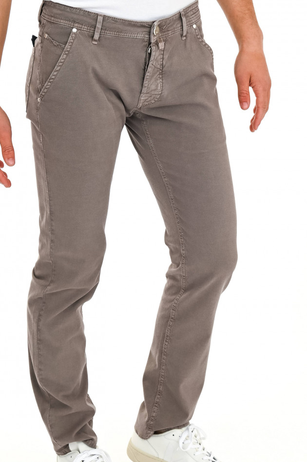 Jacob Cohën Hose aus Baumwollstretch in Taupe