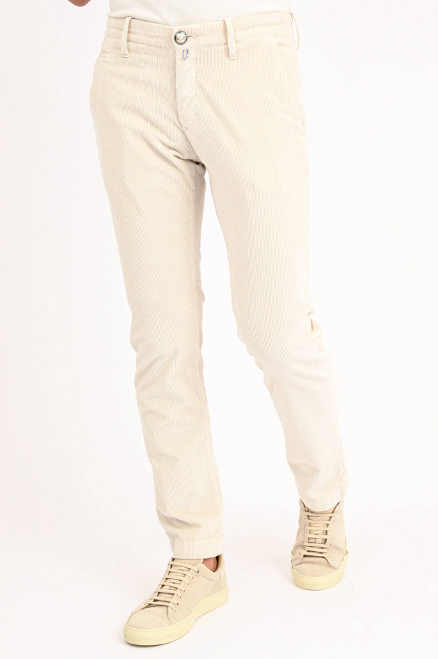 Jacob Cohën Chino aus Baumwoll-Cord in Creme
