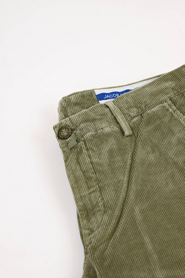 Jacob Cohën Hose aus Baumwoll-Cord in hellem Oliv
