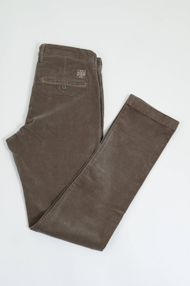 Jacob Cohën Hose BOBBY aus Baumwoll-Cord in Elephant Grey