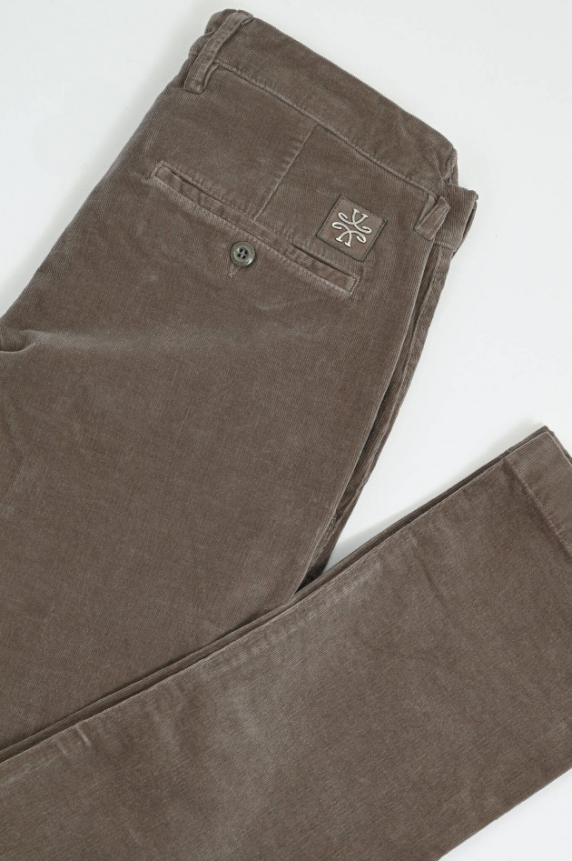 Jacob Cohën Hose BOBBY aus Baumwoll-Cord in Elephant Grey