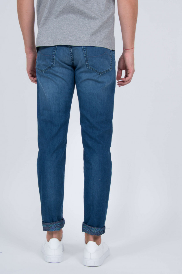 Jacob Cohën Jeans mit gemustertem Innendruck in Blau