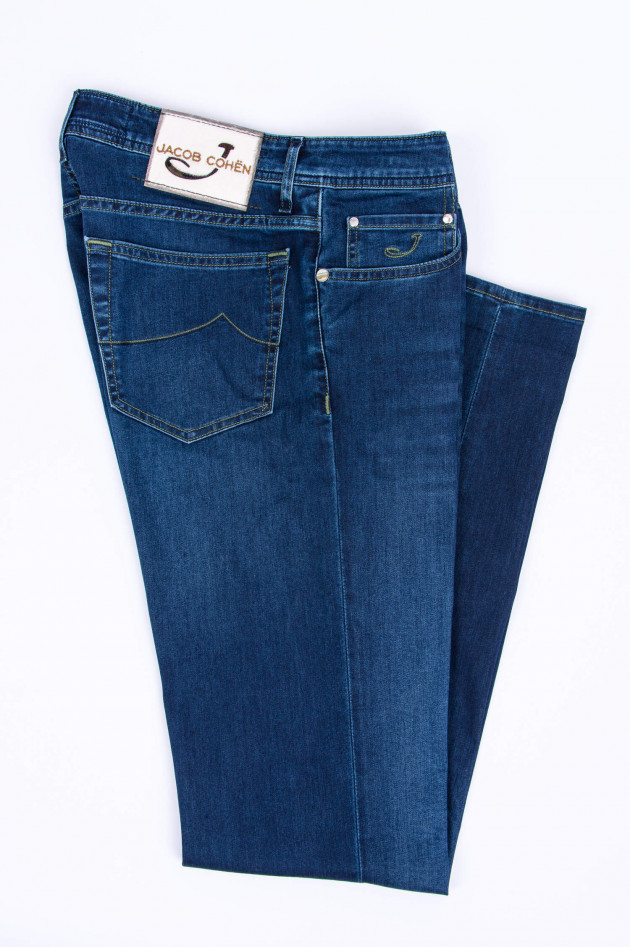 Jacob Cohën Jeans COMFORT FIT mit Jungel-Design in Blau