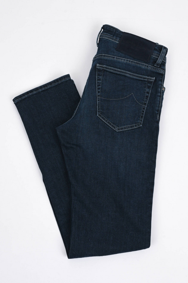 Jacob Cohën Slim Fit Jeans BARD mit Powerstretch in Dunkelblau