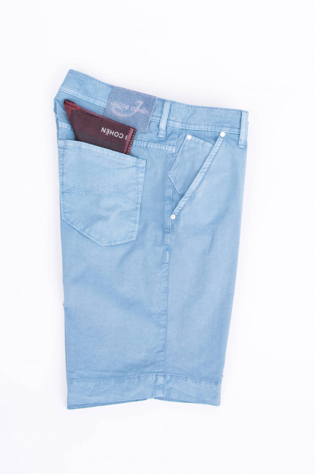 Jacob Cohën Bermudashorts aus Baumwollstretch in Hellblau