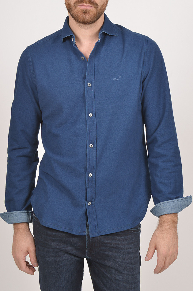 Jacob Cohën Jerseyhemd aus Baumwolle in Blau