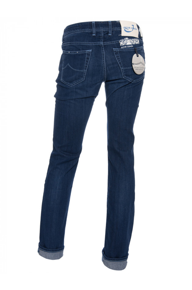 Jeans Dunkelblau mit Farbakzenten