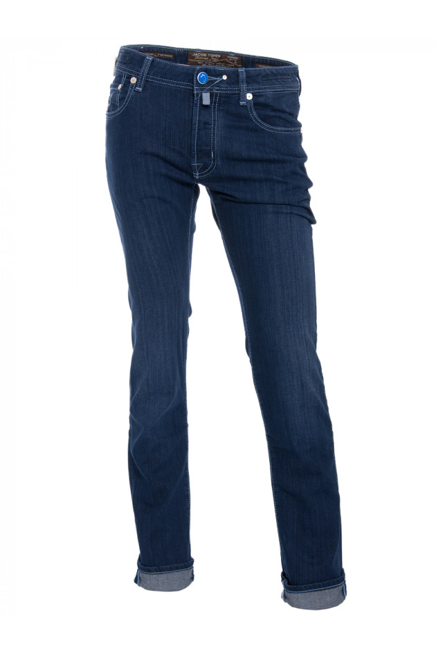 Jeans Dunkelblau mit Farbakzenten