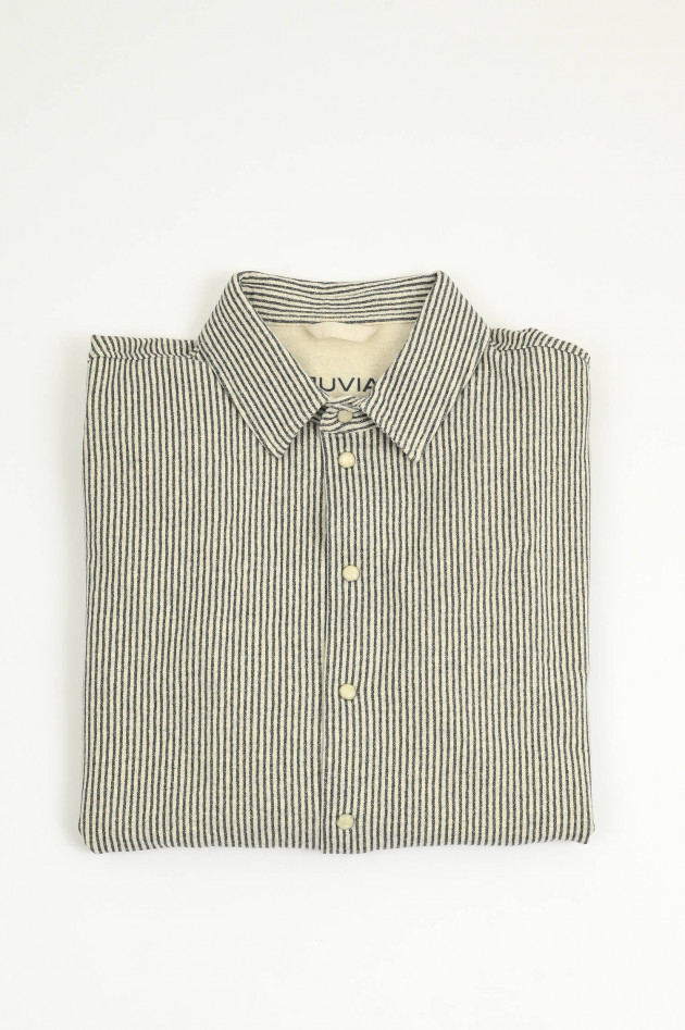 Juvia Gestreiftes Hemd in Thundergrau/Creme