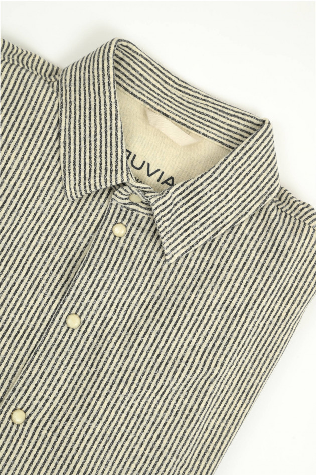 Juvia Gestreiftes Hemd in Thundergrau/Creme