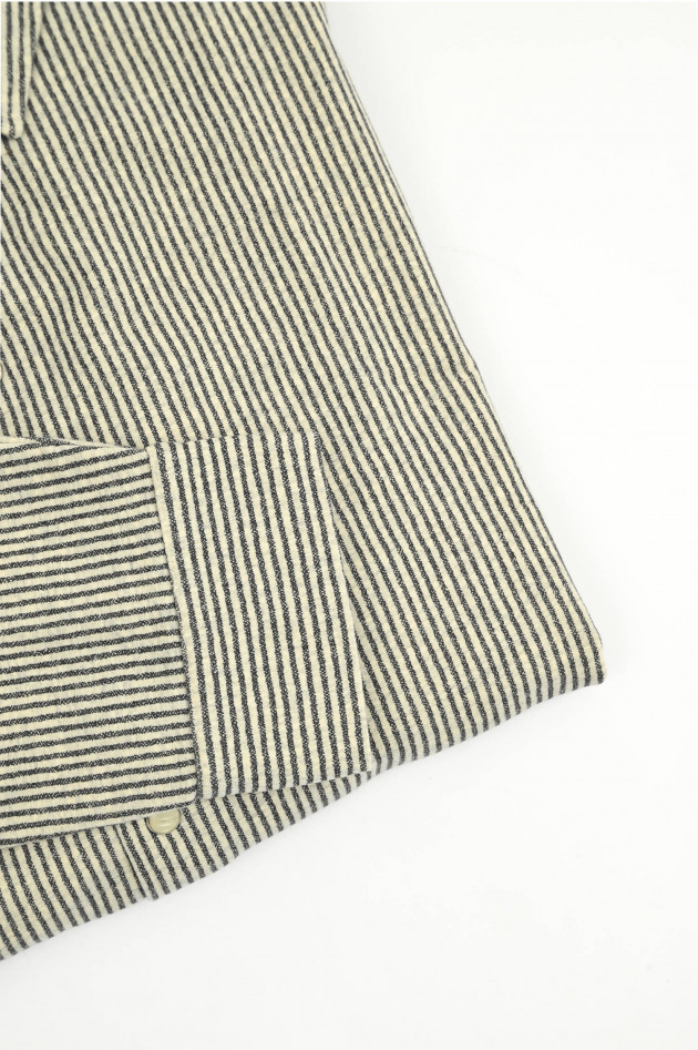 Juvia Gestreiftes Hemd in Thundergrau/Creme