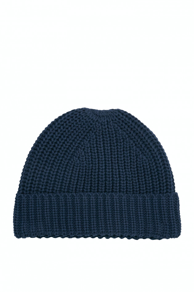 Juvia Rippstrickmütze in Navy