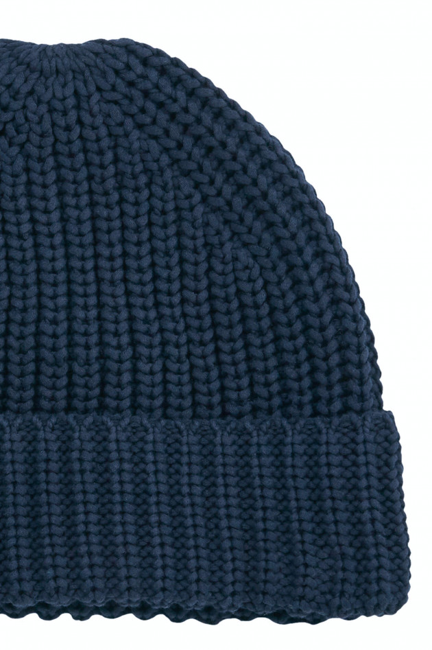 Juvia Rippstrickmütze in Navy